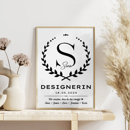 Poster Ausbildungsabschluss Geschenk fuer Designerin