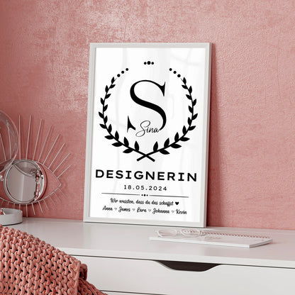 Poster Ausbildungsabschluss Geschenk fuer Designerin