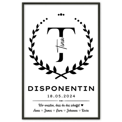 Geschenk Zum Abschluss Ausbildung Poster fuer Disponentin