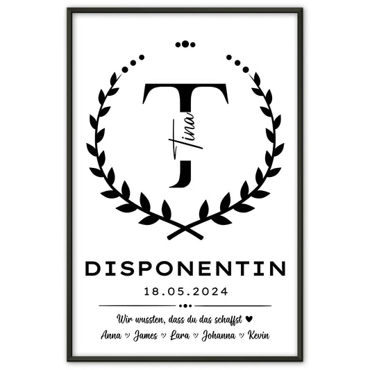 Geschenk Zum Abschluss Ausbildung Poster fuer Disponentin