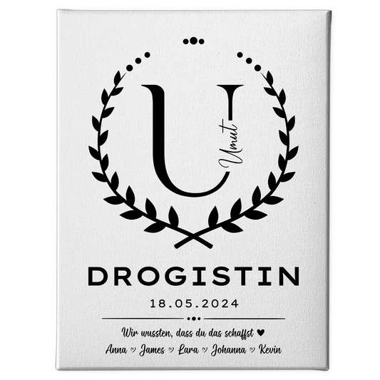 Geschenk Abschluss Ausbildung Drogistin Leinwand 1