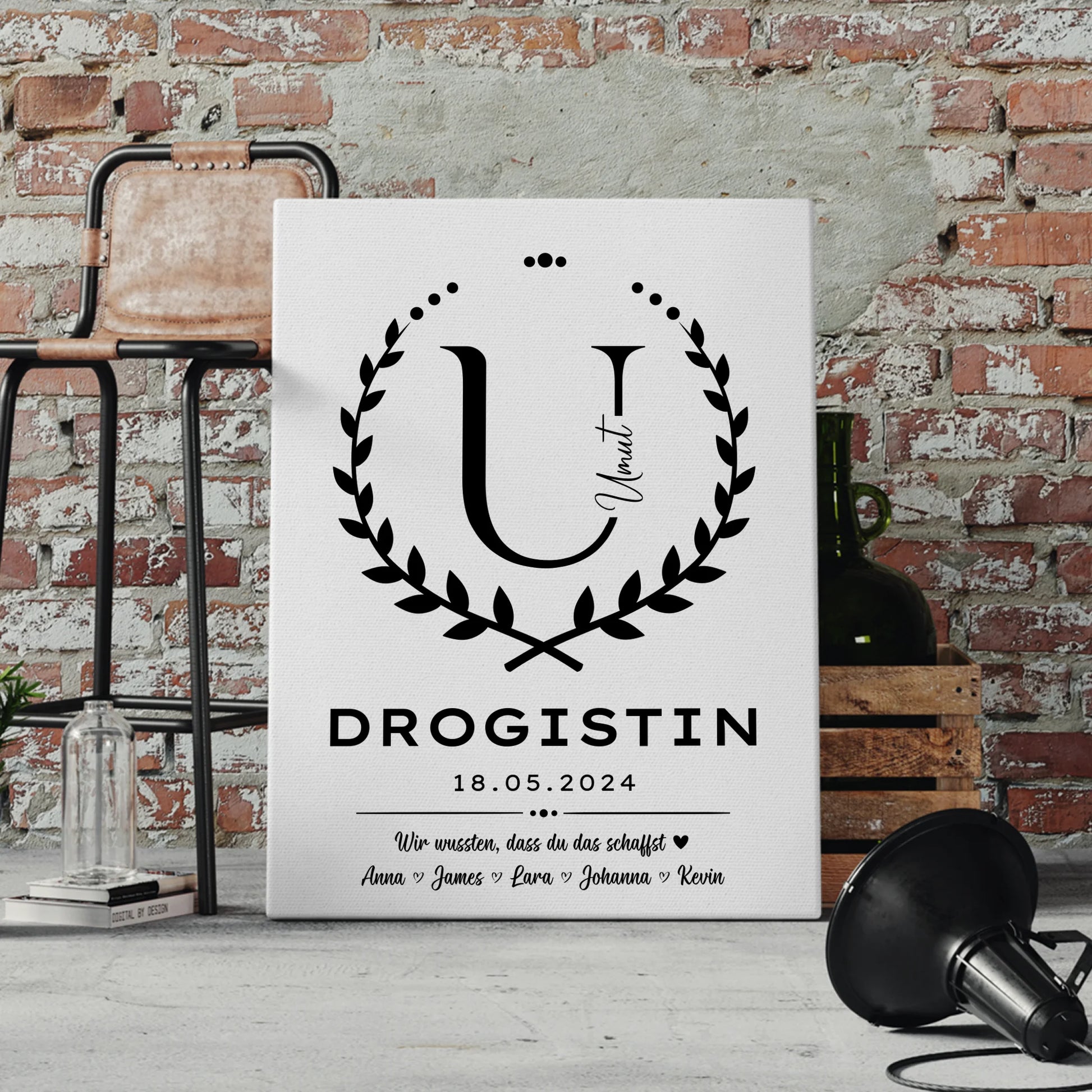 Geschenk Abschluss Ausbildung Drogistin Leinwand 4