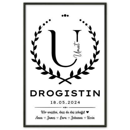 Geschenk Abschluss Ausbildung Poster fuer Drogistin