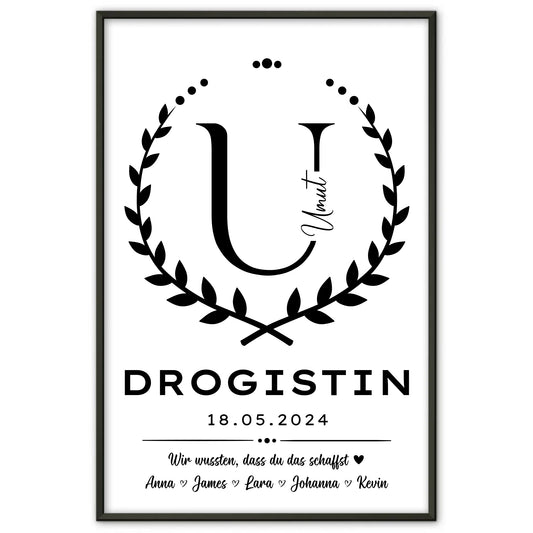 Geschenk Abschluss Ausbildung Poster fuer Drogistin