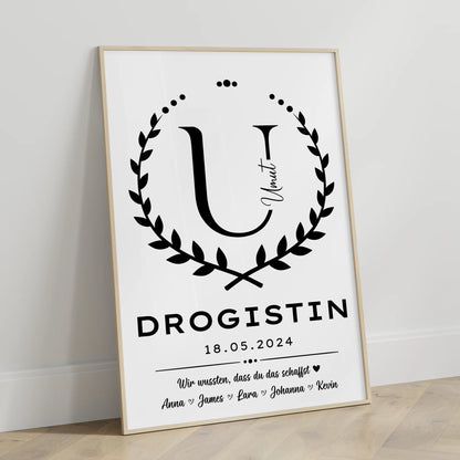 Geschenk Abschluss Ausbildung Poster fuer Drogistin
