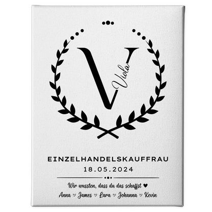 Ausbildungsabschluss Geschenk Einzelhandelskauffrau Leinwand 1