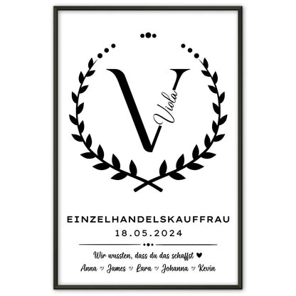 Ausbildungsabschluss Geschenk Einzelhandelskauffrau Poster