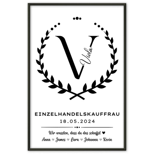 Ausbildungsabschluss Geschenk Einzelhandelskauffrau Poster