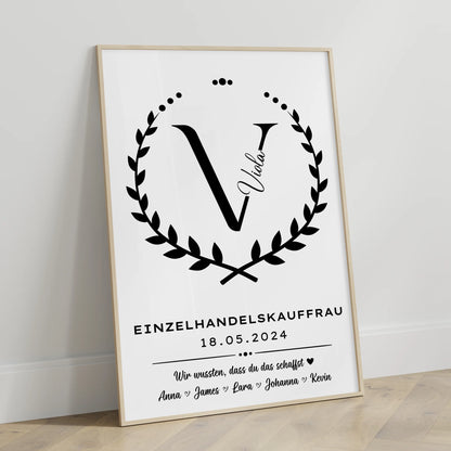 Ausbildungsabschluss Geschenk Einzelhandelskauffrau Poster