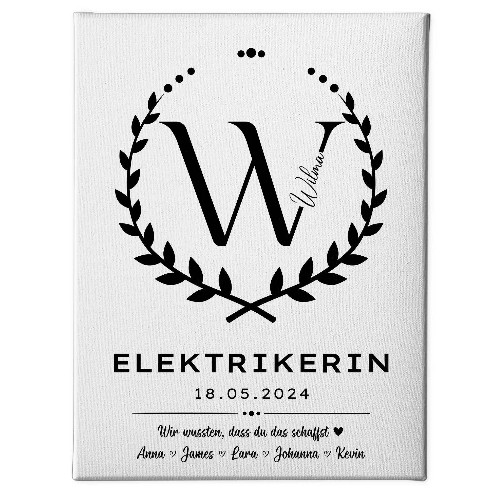 Geschenk Zum Abschluss Ausbildung Elektrikerin Leinwand 1