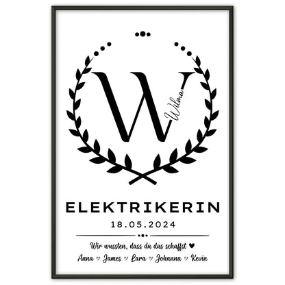 Geschenk Zum Abschluss Ausbildung Elektrikerin Poster