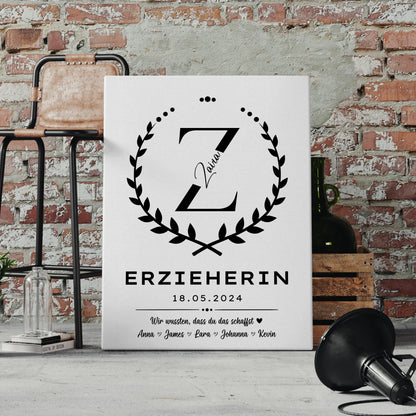 Geschenk Abschluss Ausbildung Erzieherin Leinwand 4