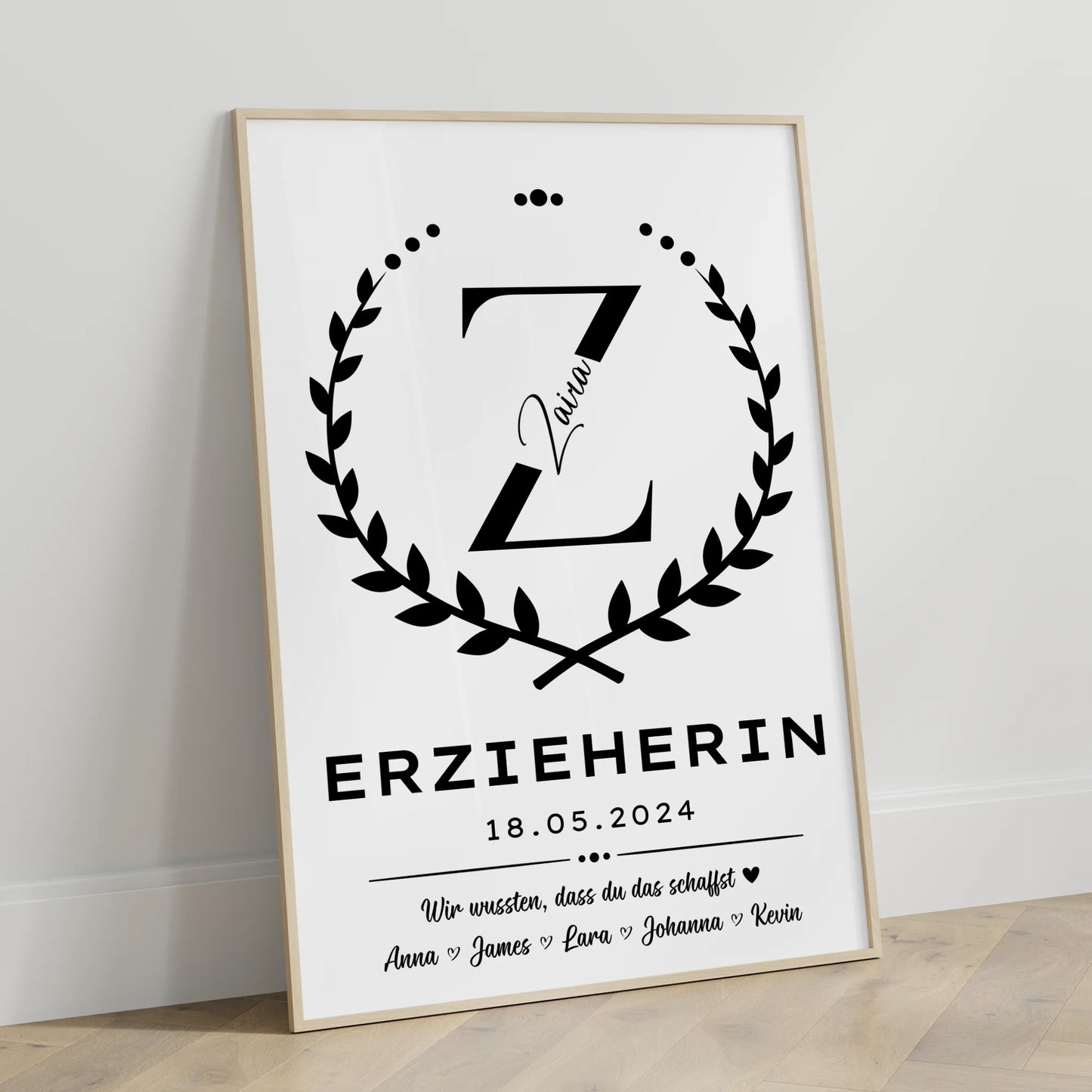 Originelles Geschenk Abschluss Ausbildung Erzieherin Poster