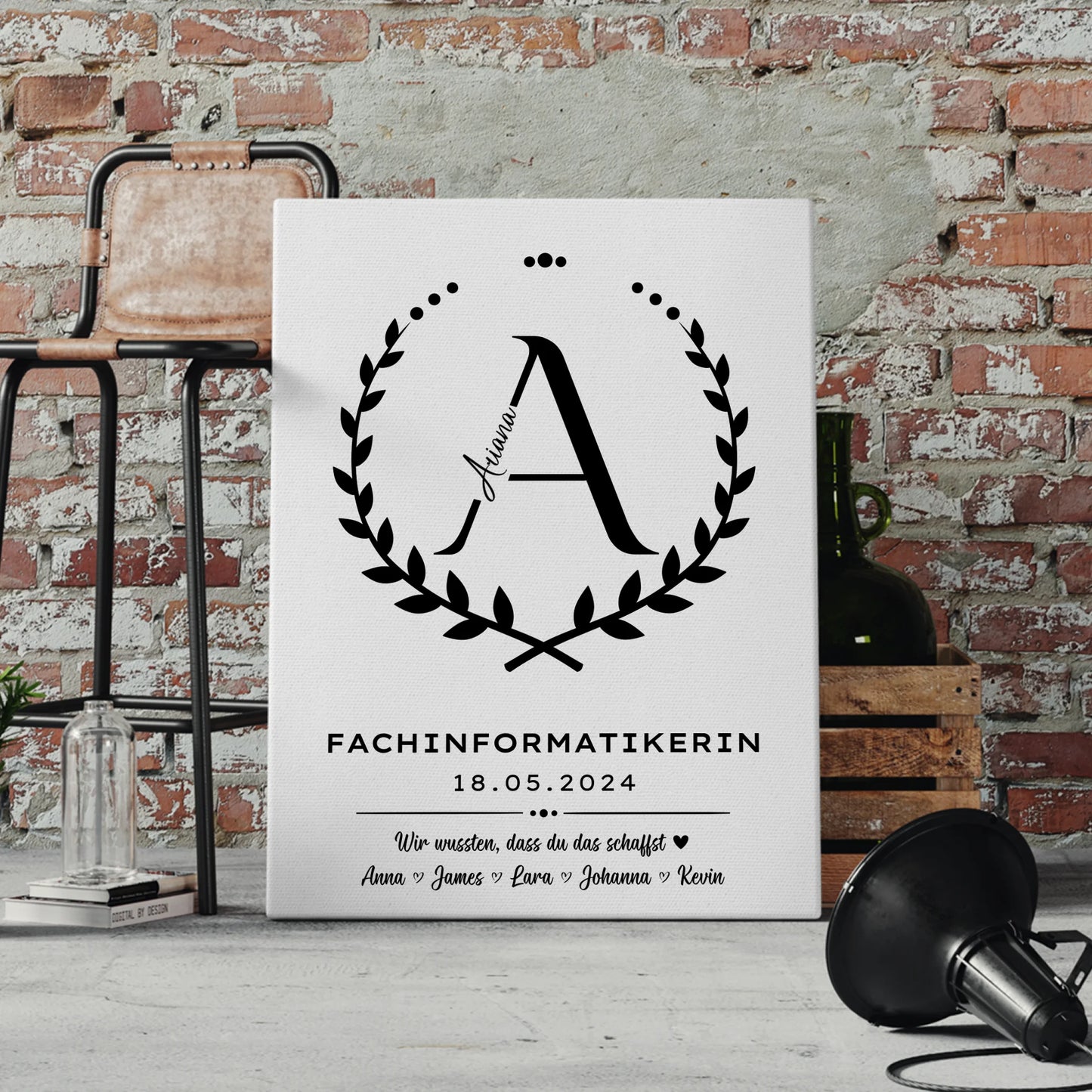 Ausbildungsabschluss Geschenk Fachinformatikerin Leinwand 4