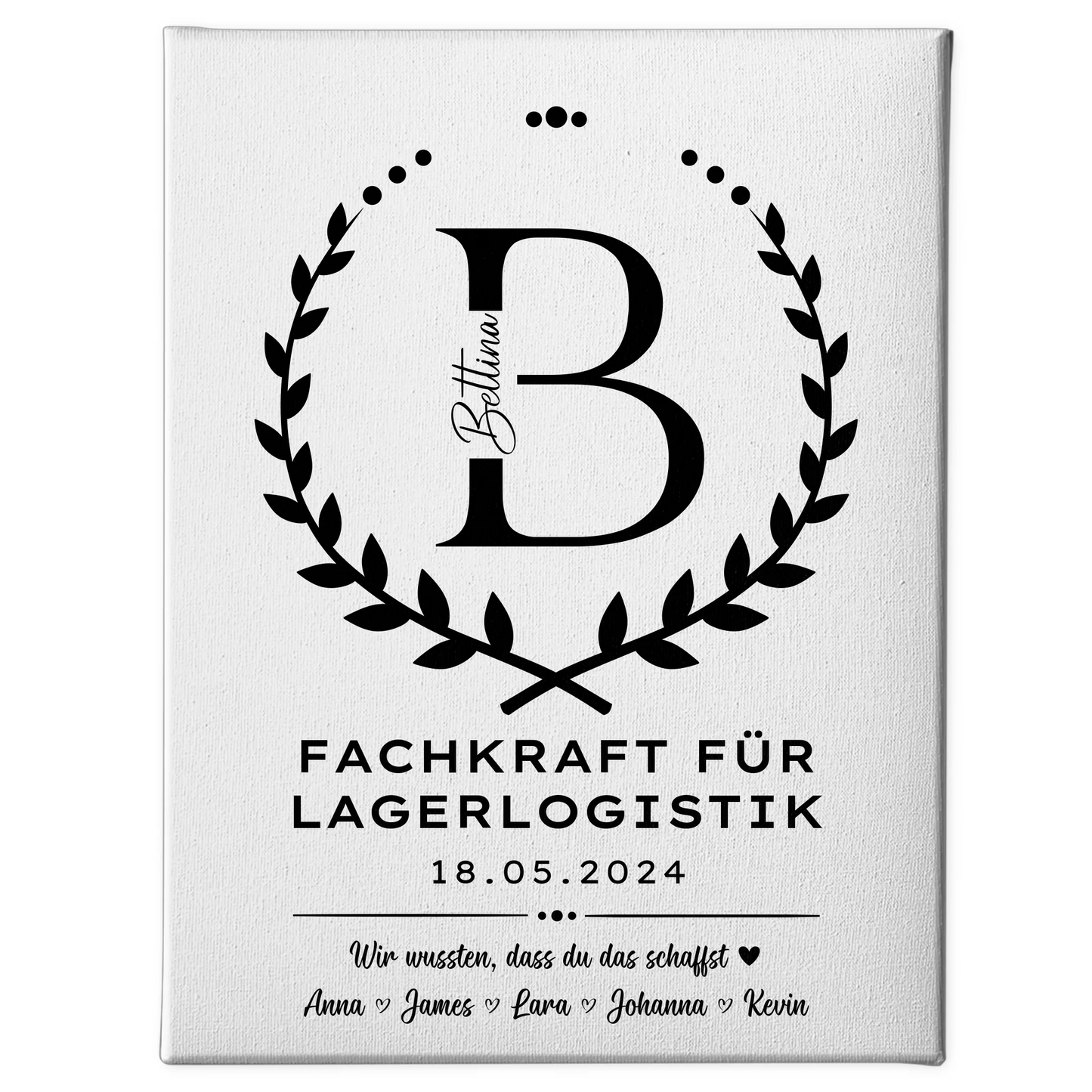 Geschenk Zum Abschluss Ausbildung Fachkraft für Lagerlogistik Leinwand 1