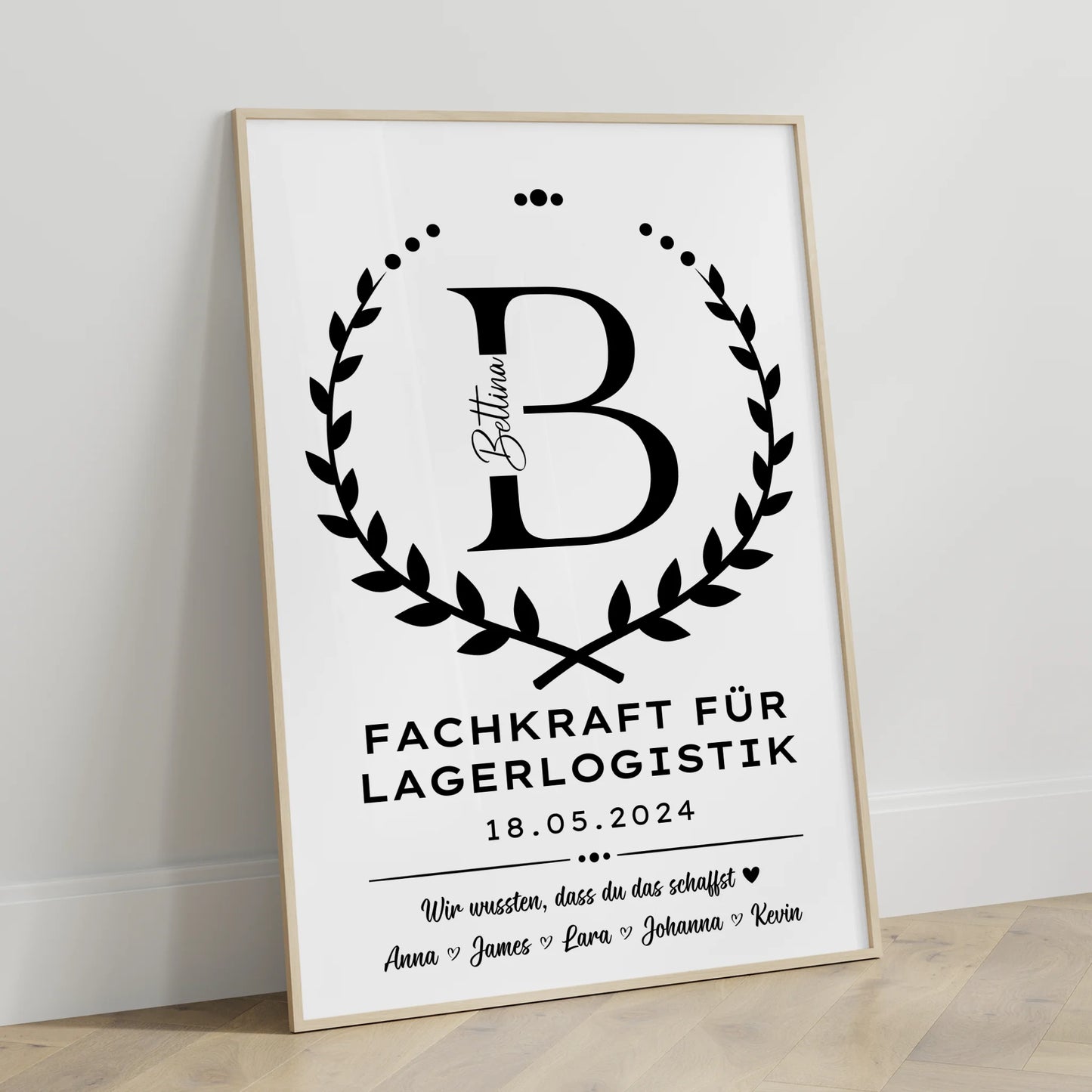 Geschenk Zum Abschluss Ausbildung Fachkraft für Lagerlogistik Poster personalisiert