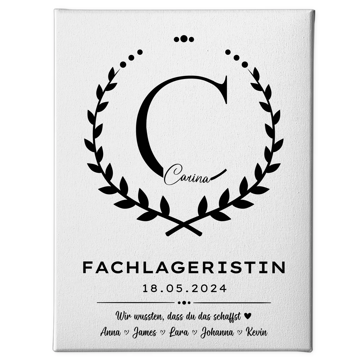 Geschenk Abschluss Ausbildung Fachlageristin Leinwand 1