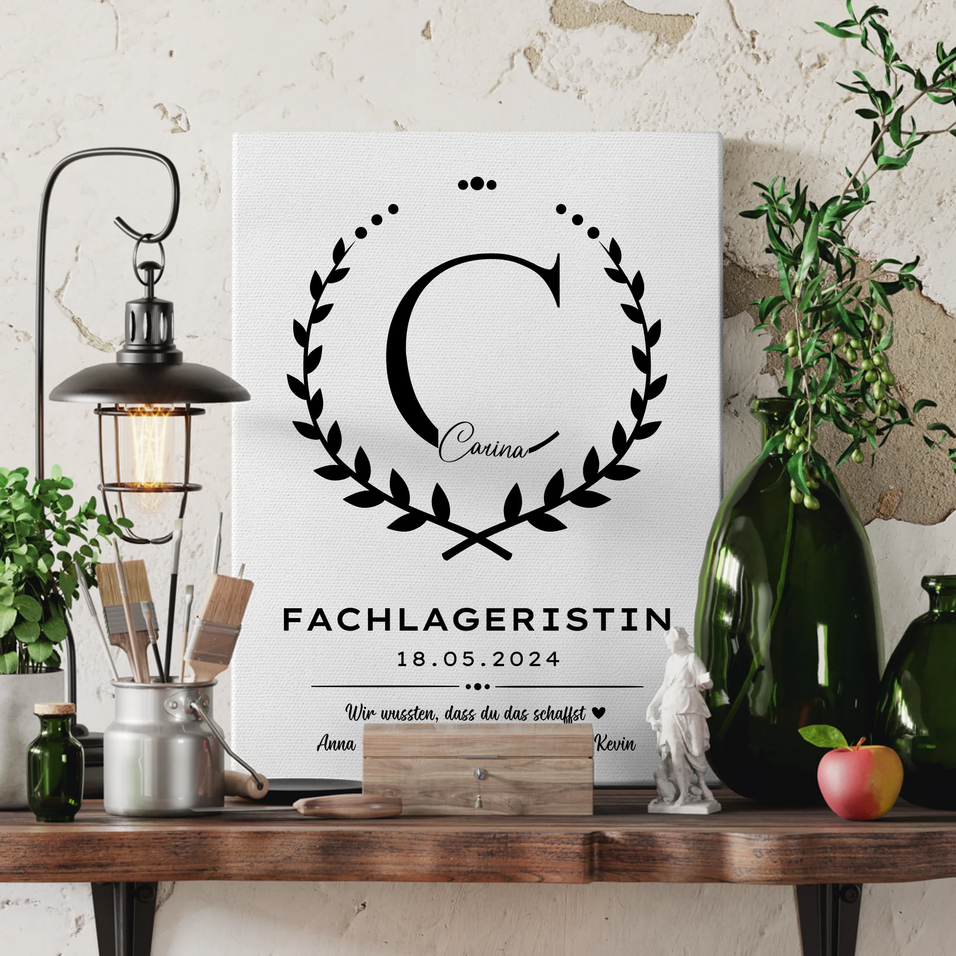 Geschenk Abschluss Ausbildung Fachlageristin Leinwand 3