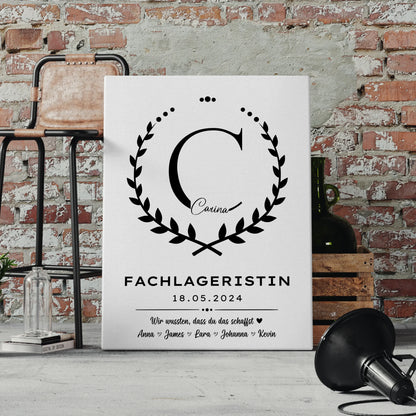 Geschenk Abschluss Ausbildung Fachlageristin Leinwand 4