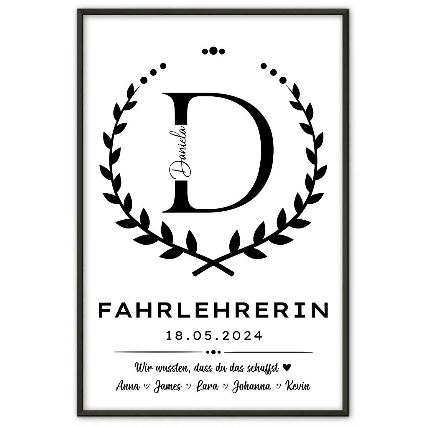 Ausbildungsabschluss Geschenk Fahrlehrerin Poster