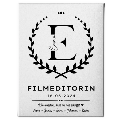 Geschenk Zum Abschluss Ausbildung Filmeditorin Leinwand 1