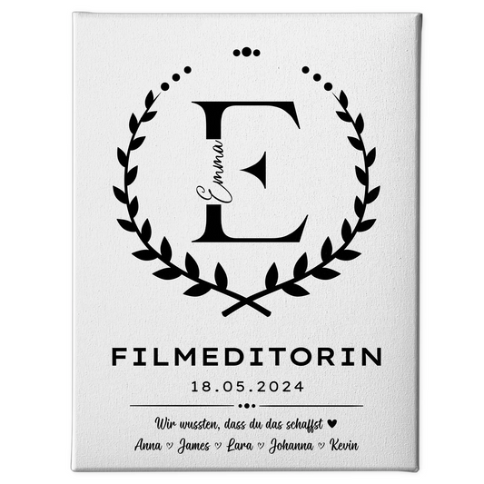 Geschenk Zum Abschluss Ausbildung Filmeditorin Leinwand 1