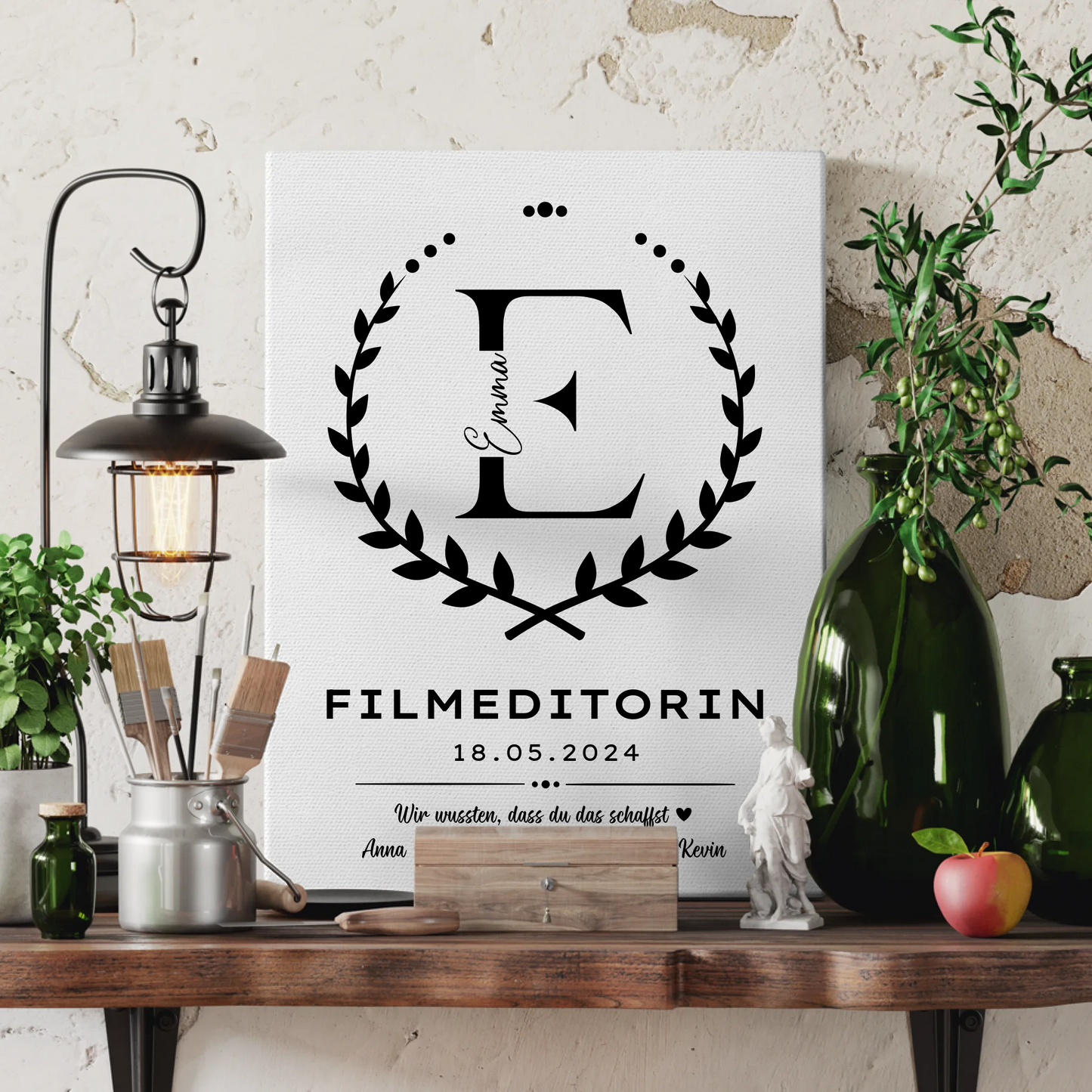 Geschenk Zum Abschluss Ausbildung Filmeditorin Leinwand 3