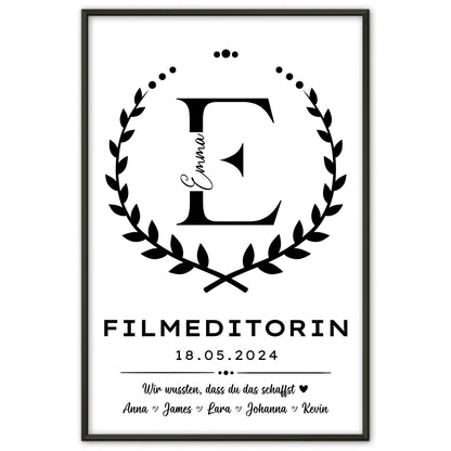 Geschenk Zum Abschluss Ausbildung Filmeditorin Poster