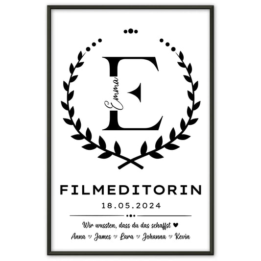 Geschenk Zum Abschluss Ausbildung Filmeditorin Poster