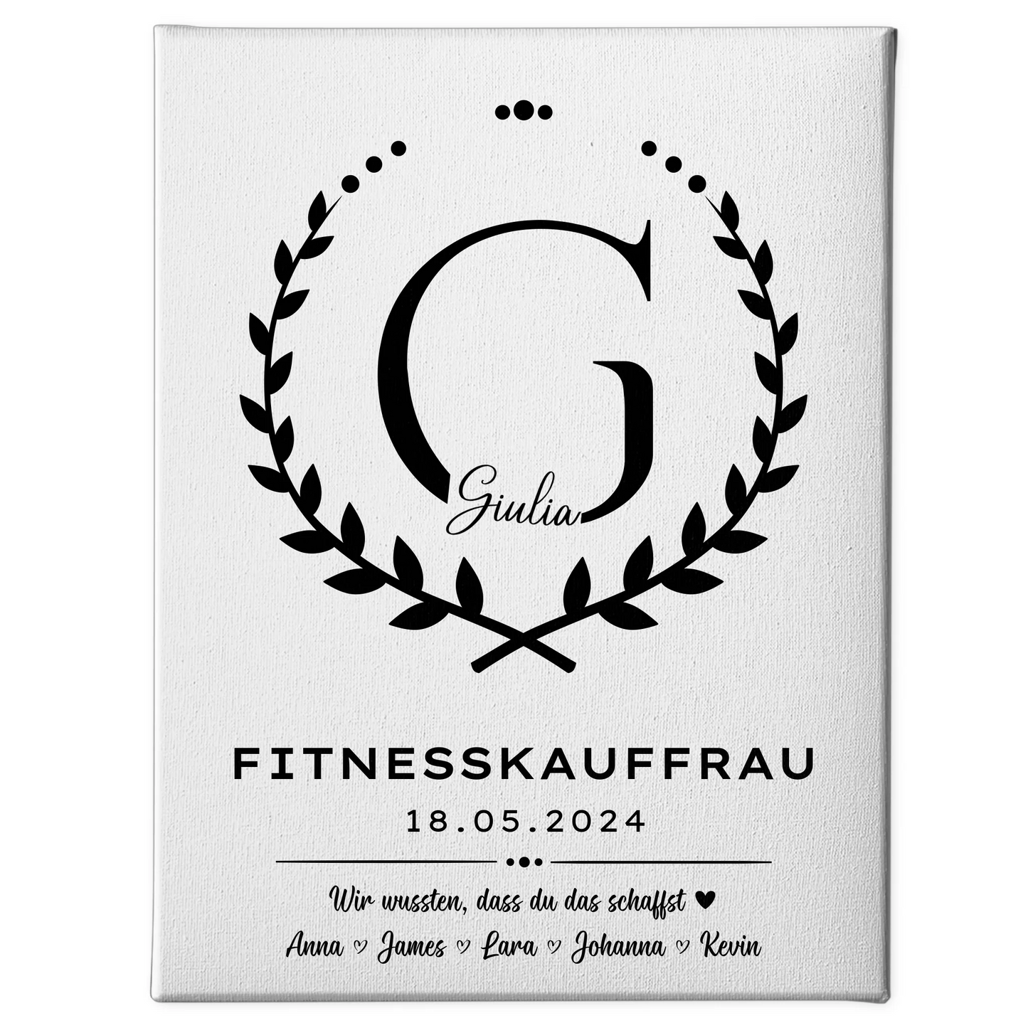 Ausbildungsabschluss Geschenk Fitnesskauffrau Leinwand 1