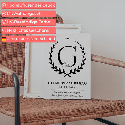 Ausbildungsabschluss Geschenk Fitnesskauffrau Leinwand 5