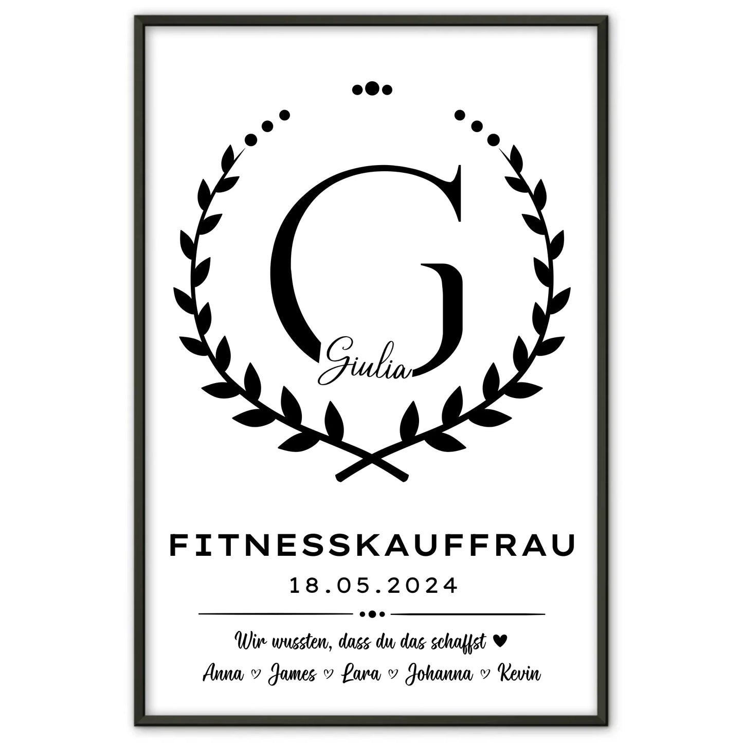 Poster Ausbildungsabschluss Geschenk Fitnesskauffrau