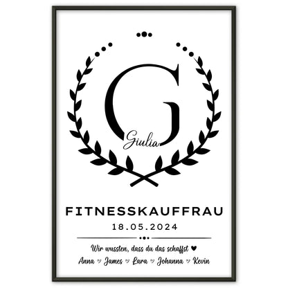 Poster Ausbildungsabschluss Geschenk Fitnesskauffrau