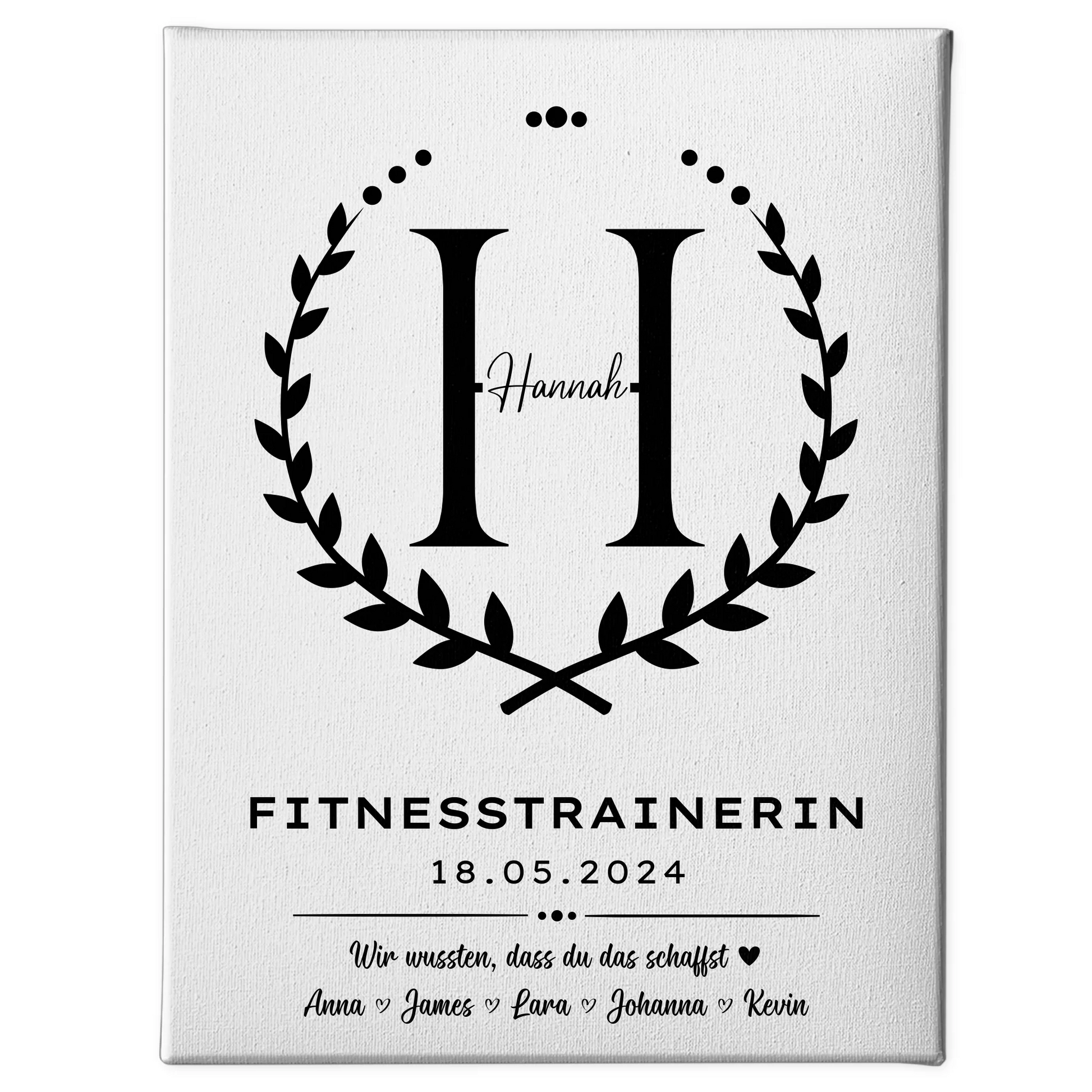 Geschenk Zum Abschluss Ausbildung Fitnesstrainerin Leinwand 1