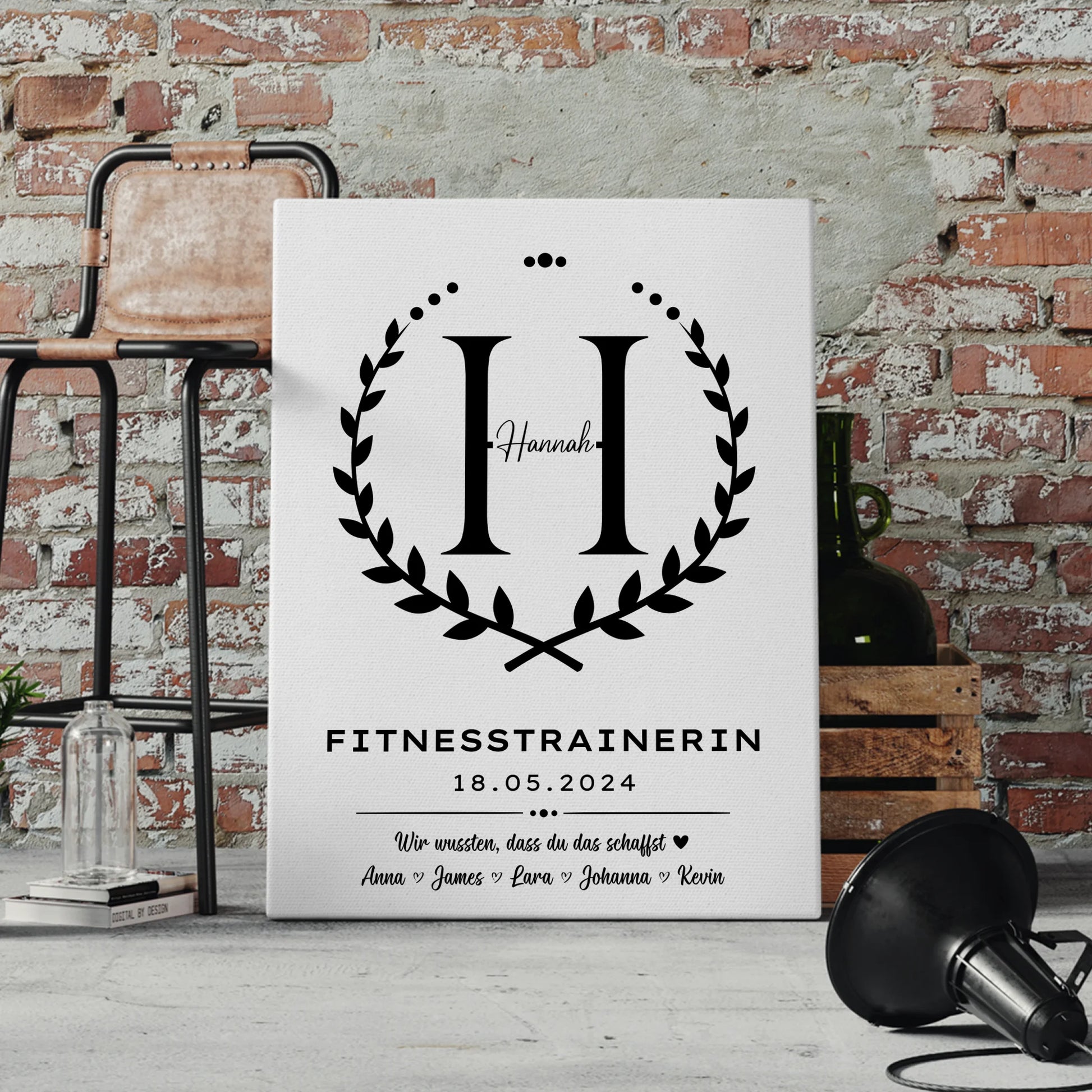 Geschenk Zum Abschluss Ausbildung Fitnesstrainerin Leinwand 4