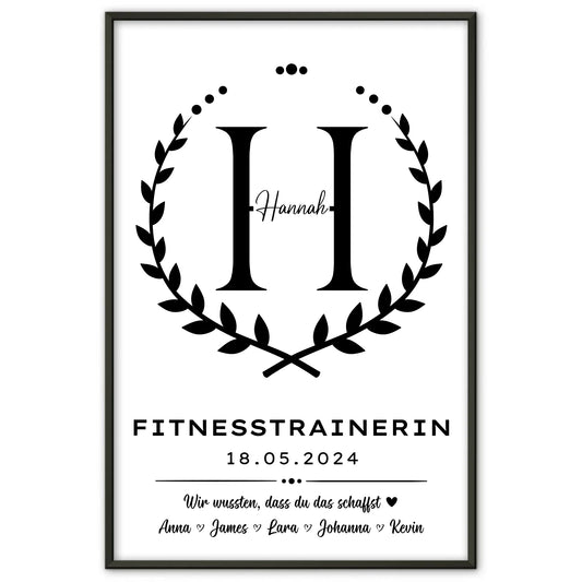 Geschenk Zum Abschluss Ausbildung Fitnesstrainerin Poster