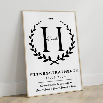 Geschenk Zum Abschluss Ausbildung Fitnesstrainerin Poster