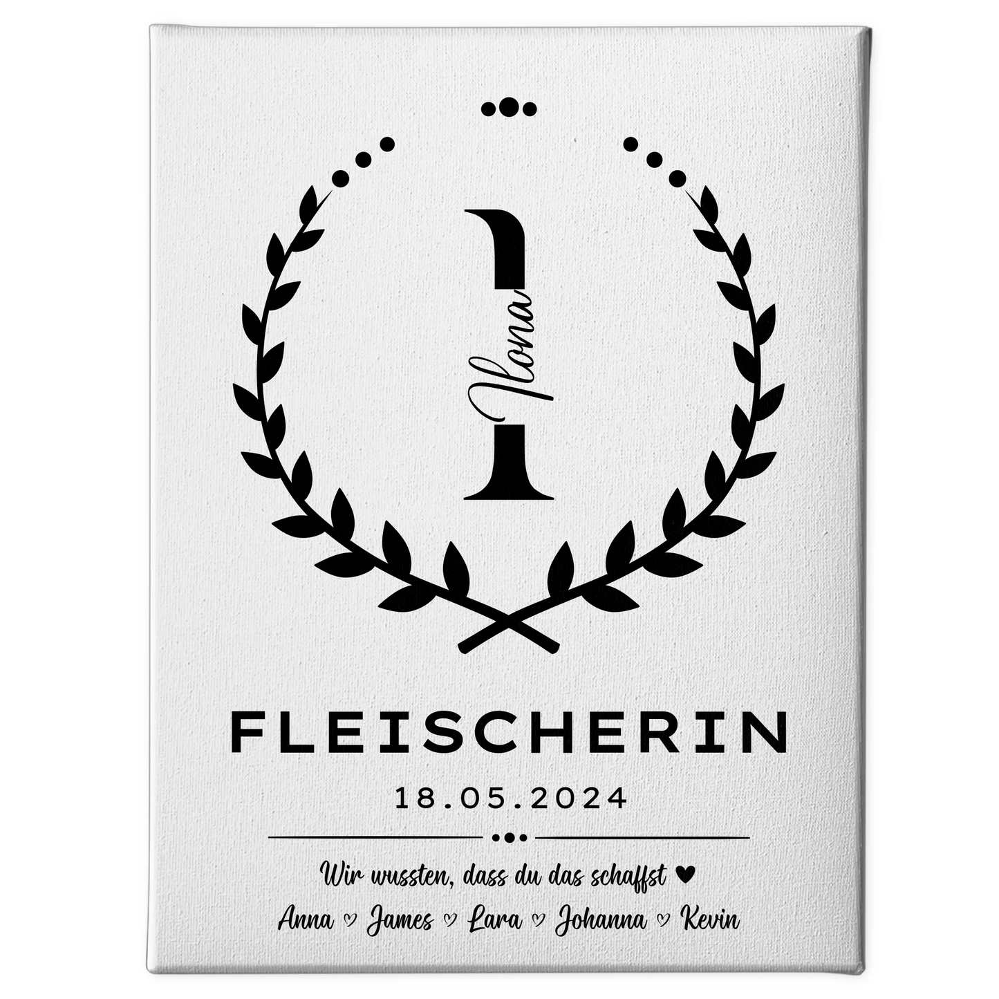 Geschenk Abschluss Ausbildung Fleischerin Leinwand 1