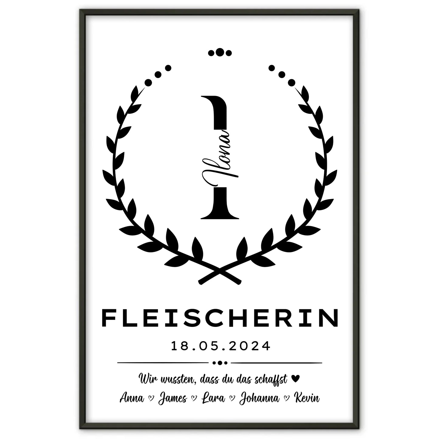 Modernes Geschenk Abschluss Ausbildung Fleischerin Poster