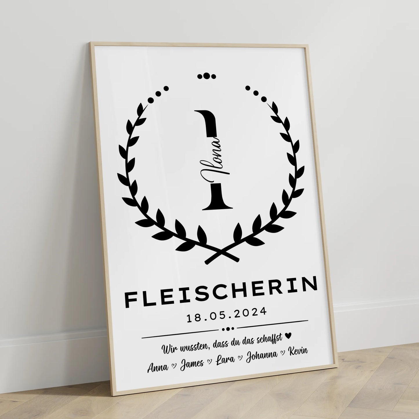Modernes Geschenk Abschluss Ausbildung Fleischerin Poster