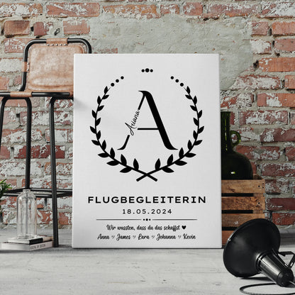 Ausbildungsabschluss Geschenk Flugbegleiterin Leinwand 4