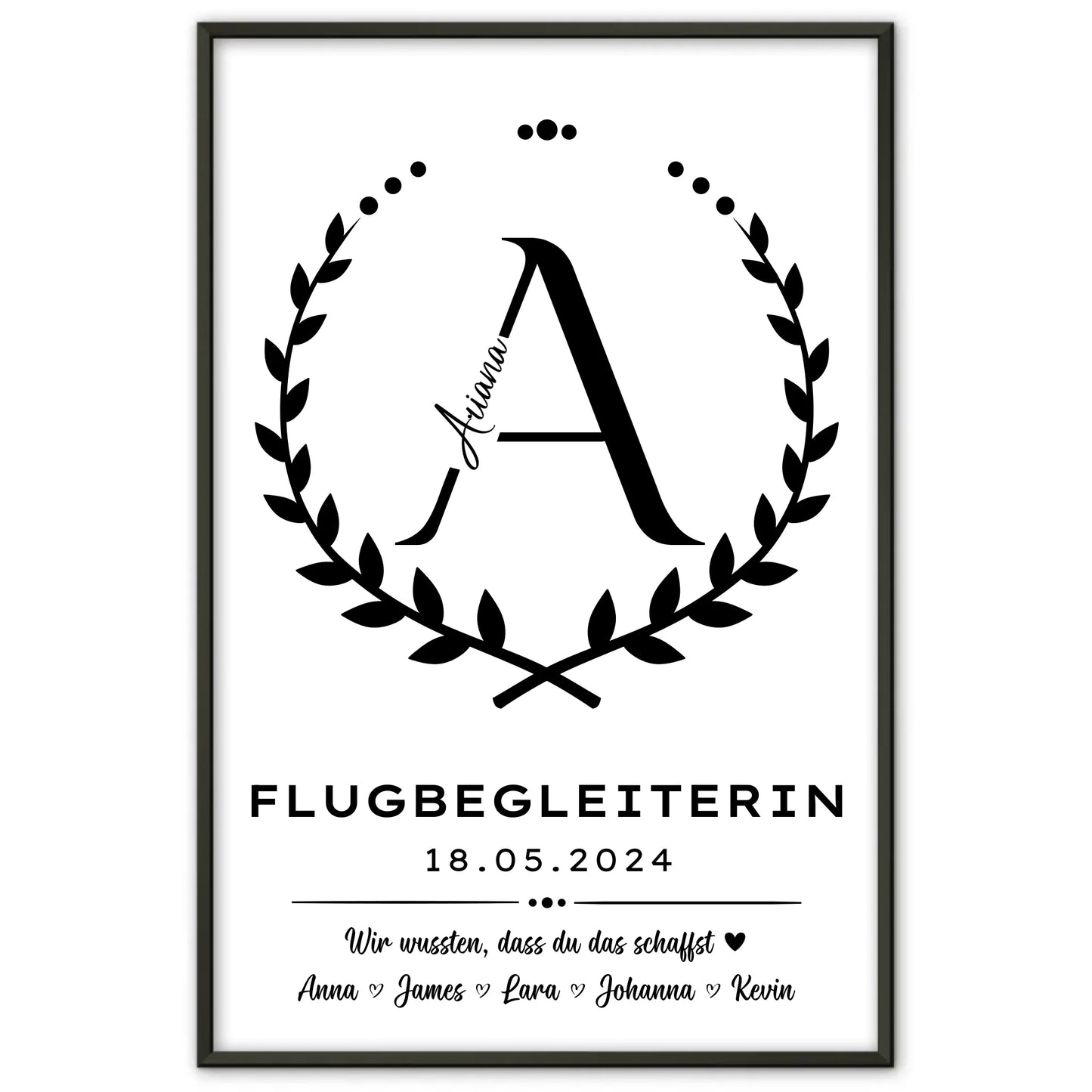 Ausbildungsabschluss Geschenk Flugbegleiterin Poster