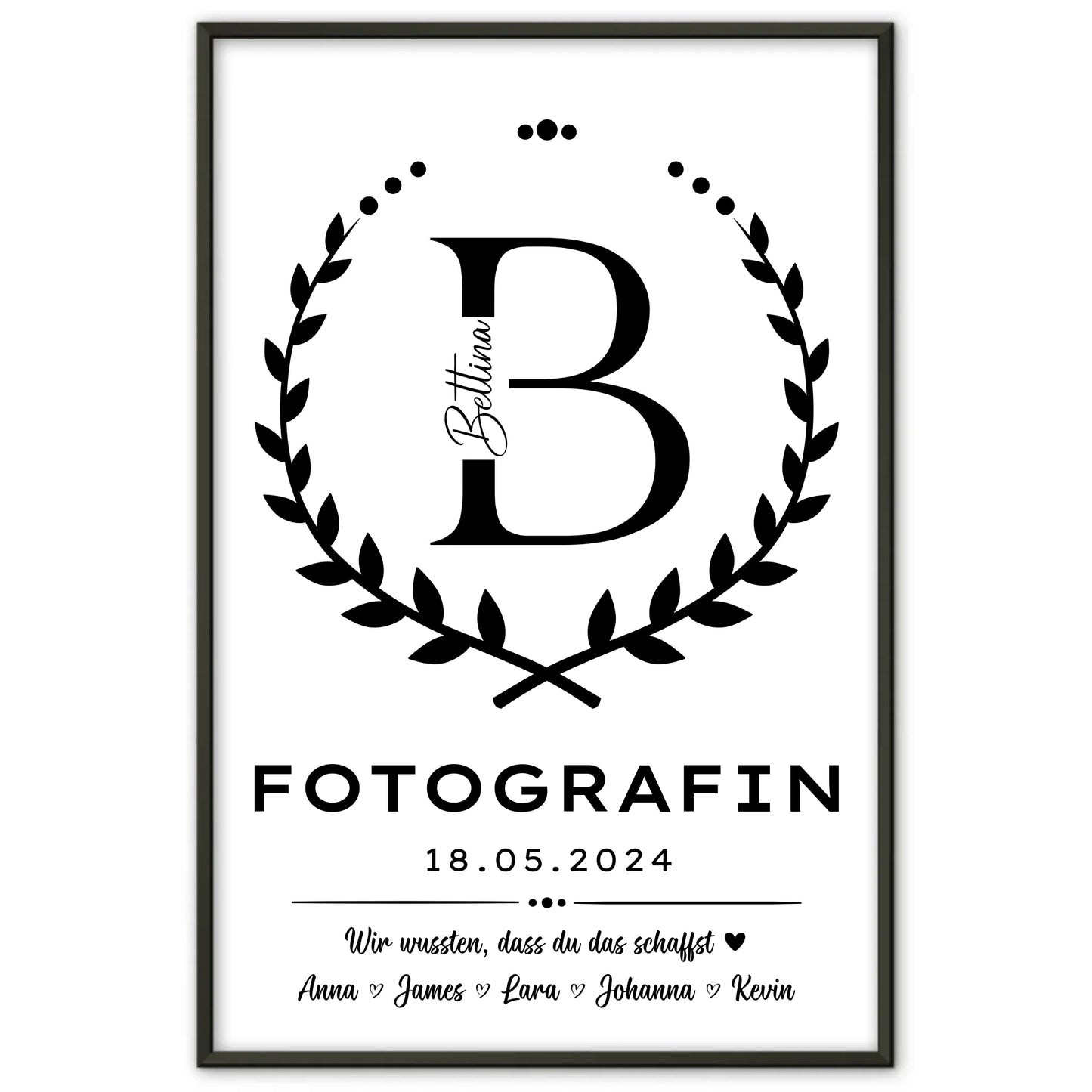 Poster Geschenk zum Abschluss Ausbildung Fotografin