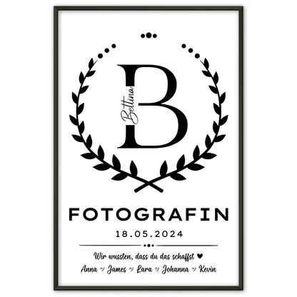 Poster Geschenk zum Abschluss Ausbildung Fotografin