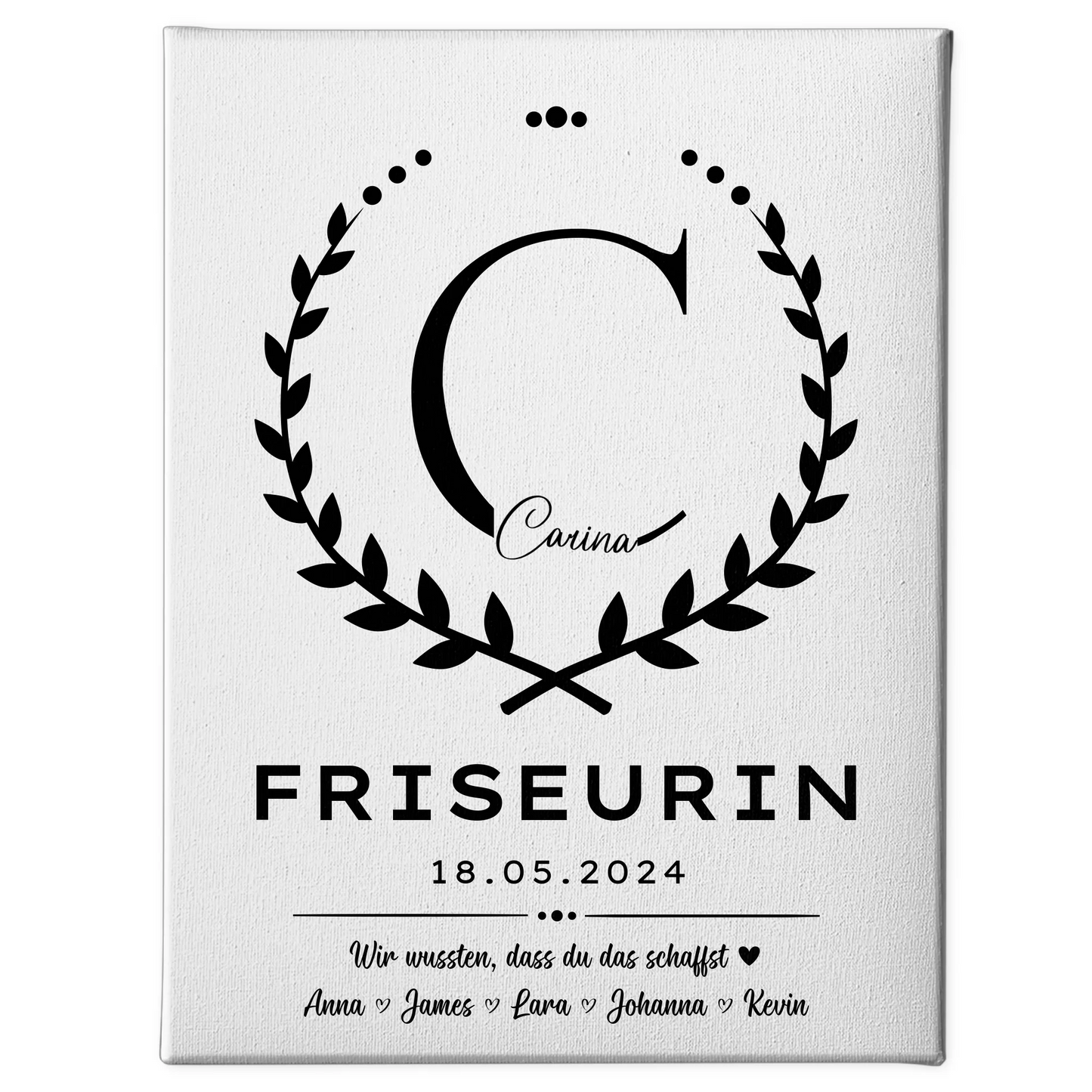 Geschenk Abschluss Ausbildung Friseurin Leinwand 1