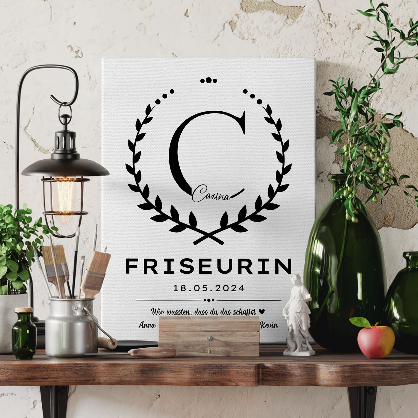 Geschenk Abschluss Ausbildung Friseurin Leinwand 3