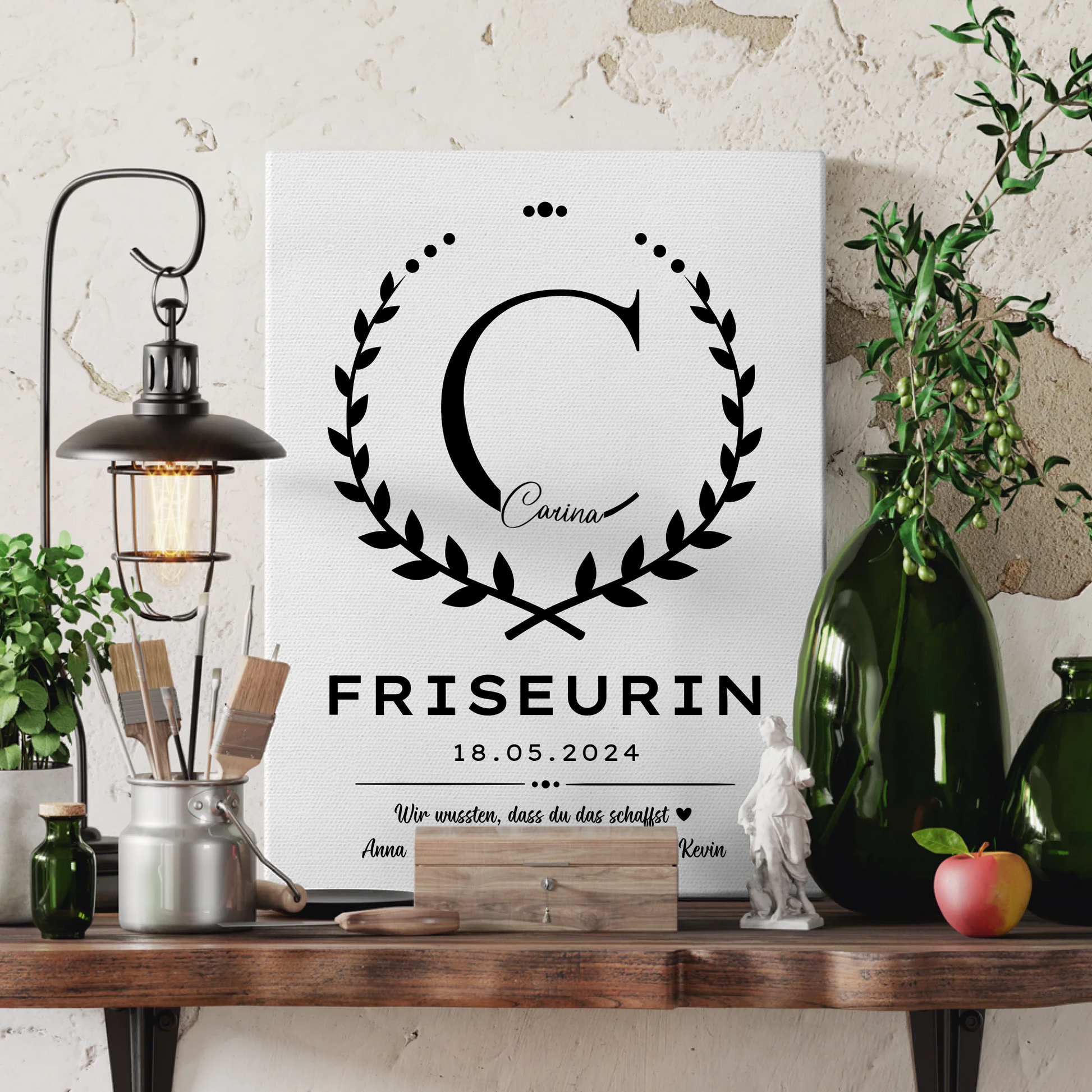 Geschenk Abschluss Ausbildung Friseurin Leinwand 3