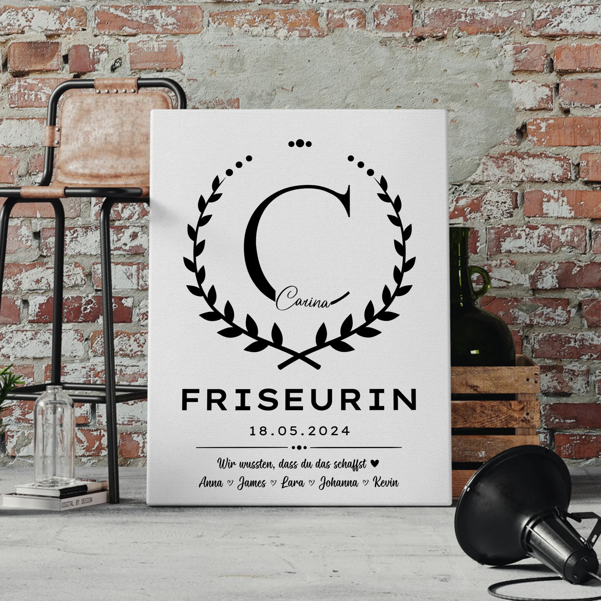 Geschenk Abschluss Ausbildung Friseurin Leinwand 4