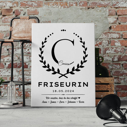 Geschenk Abschluss Ausbildung Friseurin Leinwand 4