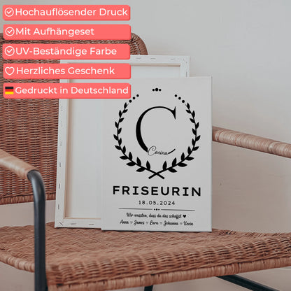 Geschenk Abschluss Ausbildung Friseurin Leinwand 5
